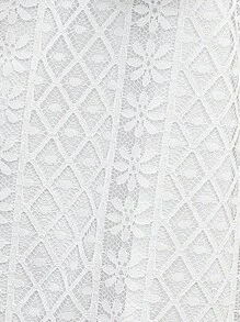 SHEIN Holidaya Vestido de tirantes ribete con fleco con encaje - Blanco - Ver 3