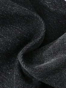 SHEIN Tween Boy Ripped Frayed Cat Whisker Washed Jeans - Black - View 7