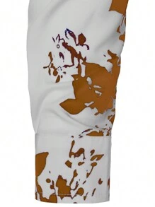 Áo sơ mi Nam Nút phía trước Hoa Giải trí - màu nâu - Xem 3