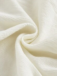 SHEIN MOD Chất rắn Surplice cổ Áo sơ mi Crop - Màu be - Xem 7