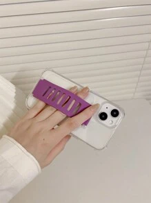 Clear Phone Case With Wristband - Purple - View 2