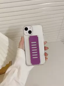 Clear Phone Case With Wristband - Purple - View 3