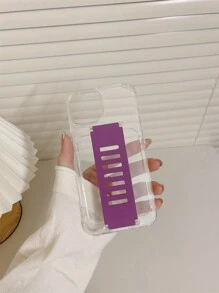 Clear Phone Case With Wristband - Purple - View 6