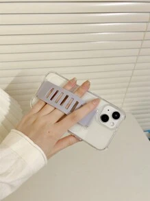 Clear Phone Case With Wristband - Grey - View 2