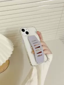 Clear Phone Case With Wristband - Grey - View 3