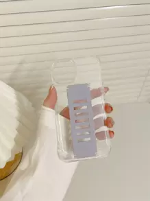Clear Phone Case With Wristband - Grey - View 4