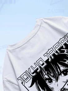 ROMWE MEN Anime 男士人體圖形t恤 - 白色 - 查看 6