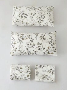 Bộ 4 tấm/bộ Bộ ga trải giường họa tiết hoa lá thực vật Bộ ga trải giường mềm mại dễ chăm sóc bằng sợi nhỏ Bộ ga trải giường vừa vặn (1 tấm ga trải giường phẳng + 1 tấm ga trải giường vừa vặn + 2 vỏ gối) Bộ ga trải giường vừa vặn King Queen Full TWIN KÍCH THƯỚC Túi sâu lên đến 11,8 inch Vỏ gối, mềm mại, thoáng khí, không nhăn Tốt hơn cho giấc ngủ, Phong cách khách sạn sang trọng, Quà tặng cho bố mẹ Bạn bè Bộ đồ giường ký túc xá Bộ đồ giường trường học - trắng - Xem 5