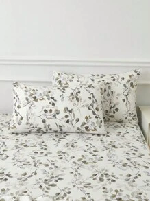 Bộ 4 tấm/bộ Bộ ga trải giường họa tiết hoa lá thực vật Bộ ga trải giường mềm mại dễ chăm sóc bằng sợi nhỏ Bộ ga trải giường vừa vặn (1 tấm ga trải giường phẳng + 1 tấm ga trải giường vừa vặn + 2 vỏ gối) Bộ ga trải giường vừa vặn King Queen Full TWIN KÍCH THƯỚC Túi sâu lên đến 11,8 inch Vỏ gối, mềm mại, thoáng khí, không nhăn Tốt hơn cho giấc ngủ, Phong cách khách sạn sang trọng, Quà tặng cho bố mẹ Bạn bè Bộ đồ giường ký túc xá Bộ đồ giường trường học - trắng - Xem 7