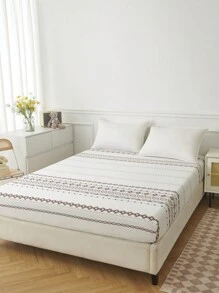 4 件波西米亚几何波西米亚图案床单套件，易于护理超细纤维柔软床上用品套件，床笠套件（1 件床单 + 1 件床笠 + 2 个枕套）床笠套件，特大号双人床，全尺寸床单，深口袋，最大 11.8 英寸枕套，柔软透气防皱，更适合睡眠，豪华酒店风格，送给妈妈爸爸朋友的礼物，宿舍床上用品，返校床上用品 - 彩色 - 查看 5