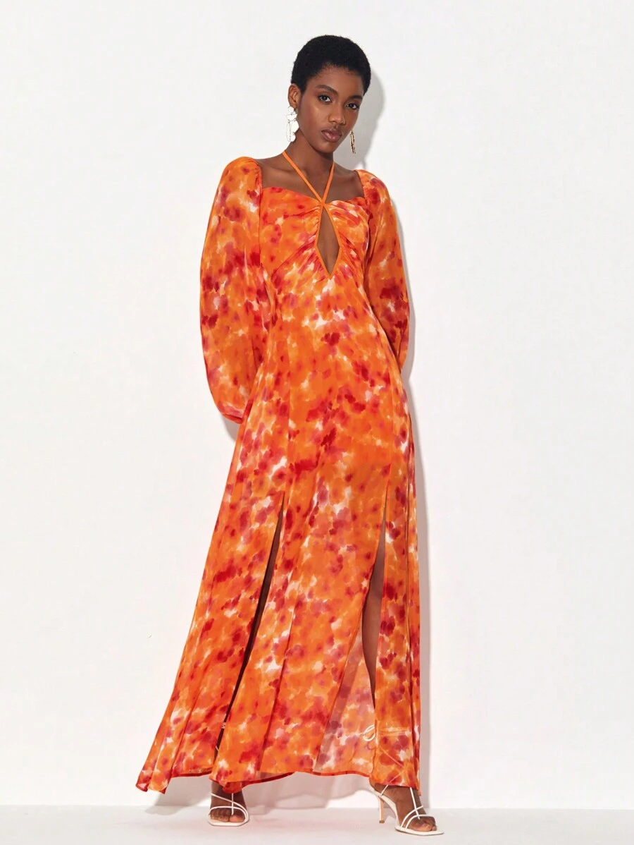 Daniela Ricciardelli 紮染鏤空高衩連衣裙 - 彩色 - 查看 1