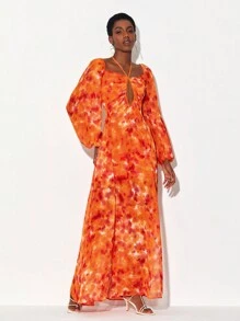 Daniela Ricciardelli 紮染鏤空高衩連衣裙 - 彩色 - 查看 3