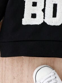 男婴字母图案卫衣 - 黑色 - 查看 6