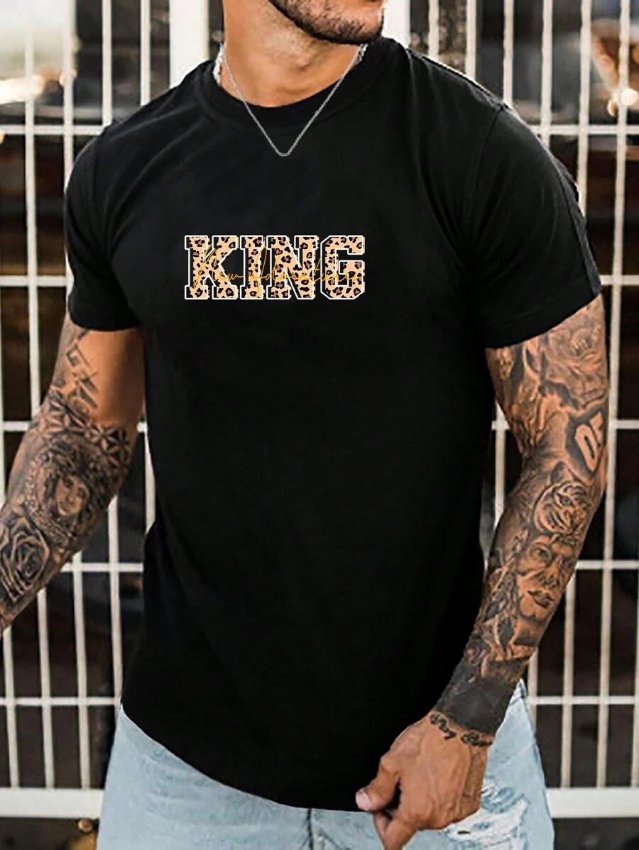 Manfinity RebelGame Nam Áo thun Bông Đồ họa Chữ cái - màu đen - Xem 1