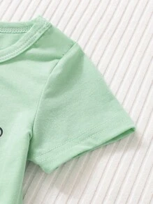 SHEIN Baby Bear & Coconut Tree Print Tee - Green - View 4