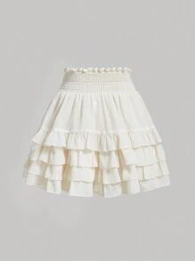 SHEIN MOD Frill Trim Layer Hem Skirt