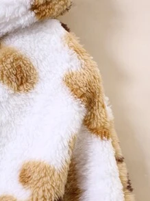 女嬰小熊印花連帽斗篷外套 - 彩色 - 查看 5