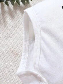 Mono Con Estampado De Letra Para Bebé Niña - Blanco - Ver 5