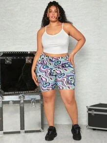 SHEIN CURVE+ Quần lót kích thước lớn Tim Tất cả trên in Giải trí - Nhiều màu - Xem 5