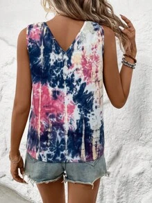 SHEIN LUNE Áo khoác và áo lót dành cho xe tăng nữ Thắt nút Cà vạt nhuộm Giải trí - Nhiều màu - Xem 2