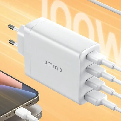 JMMO 100W USB C Tường Bộ sạc Với Kỹ thuật công nghệ , 3 USB-C & 1 USB-A Hải cảng Tương thích với MacBook Pro , Macbook Air , Dell XPS , iPhone 14/13/12 , Thiên hà S22/S21 , iPad , Hơi nước