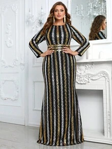 YISIKADO 大碼晚宴禮服裙（重工款） - 彩色 - 查看 5