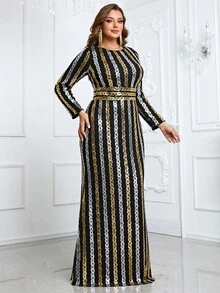 YISIKADO 大碼晚宴禮服裙（重工款） - 彩色 - 查看 6