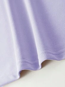 Claim Dot 加大码男式卡通字母图案 T 恤 - 淡紫色 - 查看 4