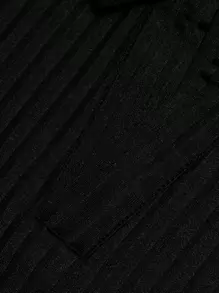 Manfinity Homme Polo Liso Para Hombre, Polo Informal De Trabajo Negro Liso Con Botones Para Marido - Negro - Ver 6