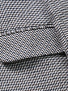 Manfinity Mode Men Houndstooth Print Single Button Blazer - Multicolor - View 5