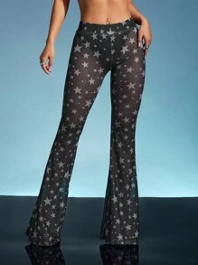 SHEIN ICON Quần nữ cắt Hình học Tất cả trên in Gợi cảm - Đen và trắng - Xem 5