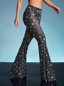 SHEIN ICON Quần nữ cắt Hình học Tất cả trên in Gợi cảm - Đen và trắng - Xem 4