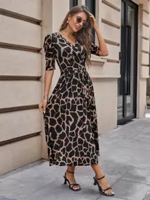 SHEIN Clasi Đầm Trọn gói Tất cả trên in Thanh lịch - Nhiều màu - Xem 4