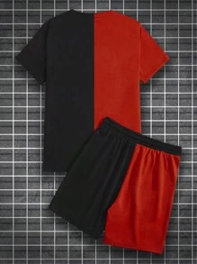 Manfinity Homme Đàn ông cộng Đồ họa Chữ cái Hai âm Áo thả vai  & Quần short - Nhiều màu - Xem 2