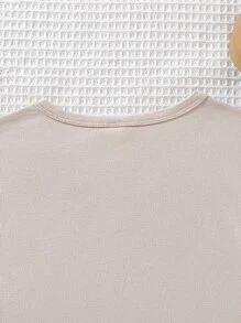 Tops con gái Hoạt hình Lá thư Giải trí - Màu be - Xem 4