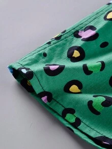 男士豹紋印花彈性腰帶平角內褲 - 綠色 - 查看 4
