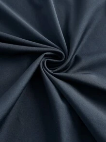 SHEIN EZwear Váy nữ Xù Tách cao màu trơn Thanh lịch - Màu xanh hải quân - Xem 4