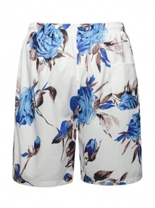 Nam In hoa Áo sơ mi & Eo dây rút Quần short - trắng - Xem 3