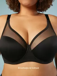 LUVLETTE Áo ngực Plus Dream Curve Air Plunge T-Shirt - màu đen - Xem 4