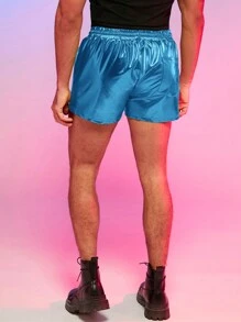 FeverCity Quần Short Nam Dây kéo Túi màu trơn Giải trí - Màu xanh lam - Xem 2