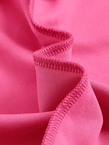 SHEIN MOD 素色翻領無袖洋裝 - 玫紅色 - 查看 3