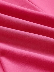 SHEIN MOD 素色翻領無袖洋裝 - 玫紅色 - 查看 5
