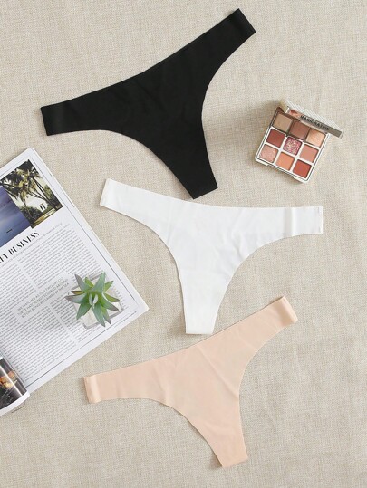3 طقم سراويل داخلية نسائية سلسة وجذابة