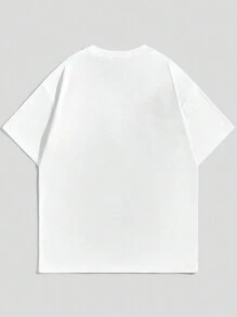 ROMWE MEN Street Life Playera Gráfica De Hombre Con Eslogan De Ángel - Blanco - Ver 2