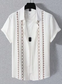 Manfinity RSRT Men Geo Print Shirt Without Tee - White - View 1