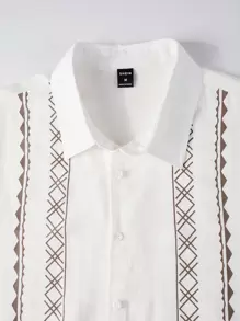 Manfinity RSRT Men Geo Print Shirt Without Tee - White - View 3
