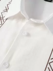 Manfinity RSRT Men Geo Print Shirt Without Tee - White - View 5