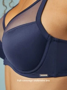 LUVLETTE Sujetador de camiseta sin relleno con varillas y escote pronunciado - Azul - Ver 3