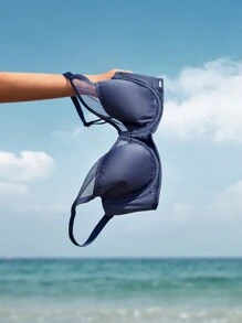 LUVLETTE Sujetador de camiseta sin relleno con varillas y escote pronunciado - Azul - Ver 10