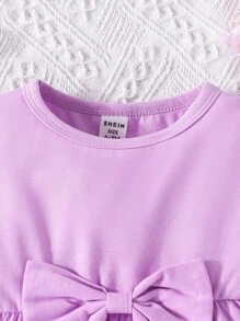 Baby Girls' Cute Bow Knot Long Sleeve 2Pcs Outfit Set For Autumn - Multicolor - View 3